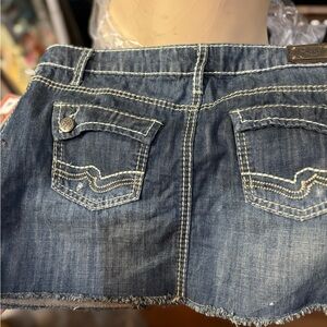 Denim Mini Skirt with Contrast Stitching